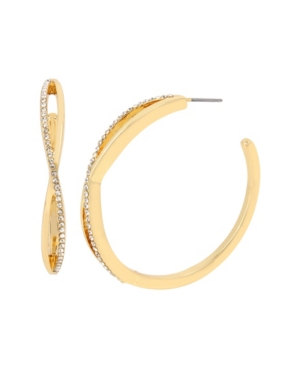 image of Jessica Simpson Stone Twist Hoop Earrings