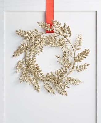 Holiday Lane - Shimmer and Light Gold Leaf Wreath