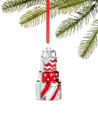 Holiday Lane Peppermint Twist Stacked Gift Box Ornament, Created for ...