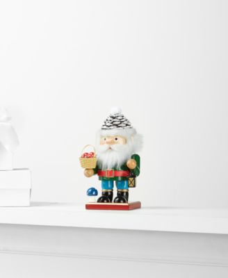 Holiday Lane - Pinecone Santa with Mushroom Basket Nutcracker