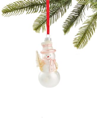 Holiday Lane - Shimmer & Light Snowman with Tree Ornament