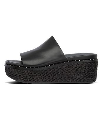 FitFlop Women's Eloise Espadrille Leather Wedge Slides Sandal - Macy's
