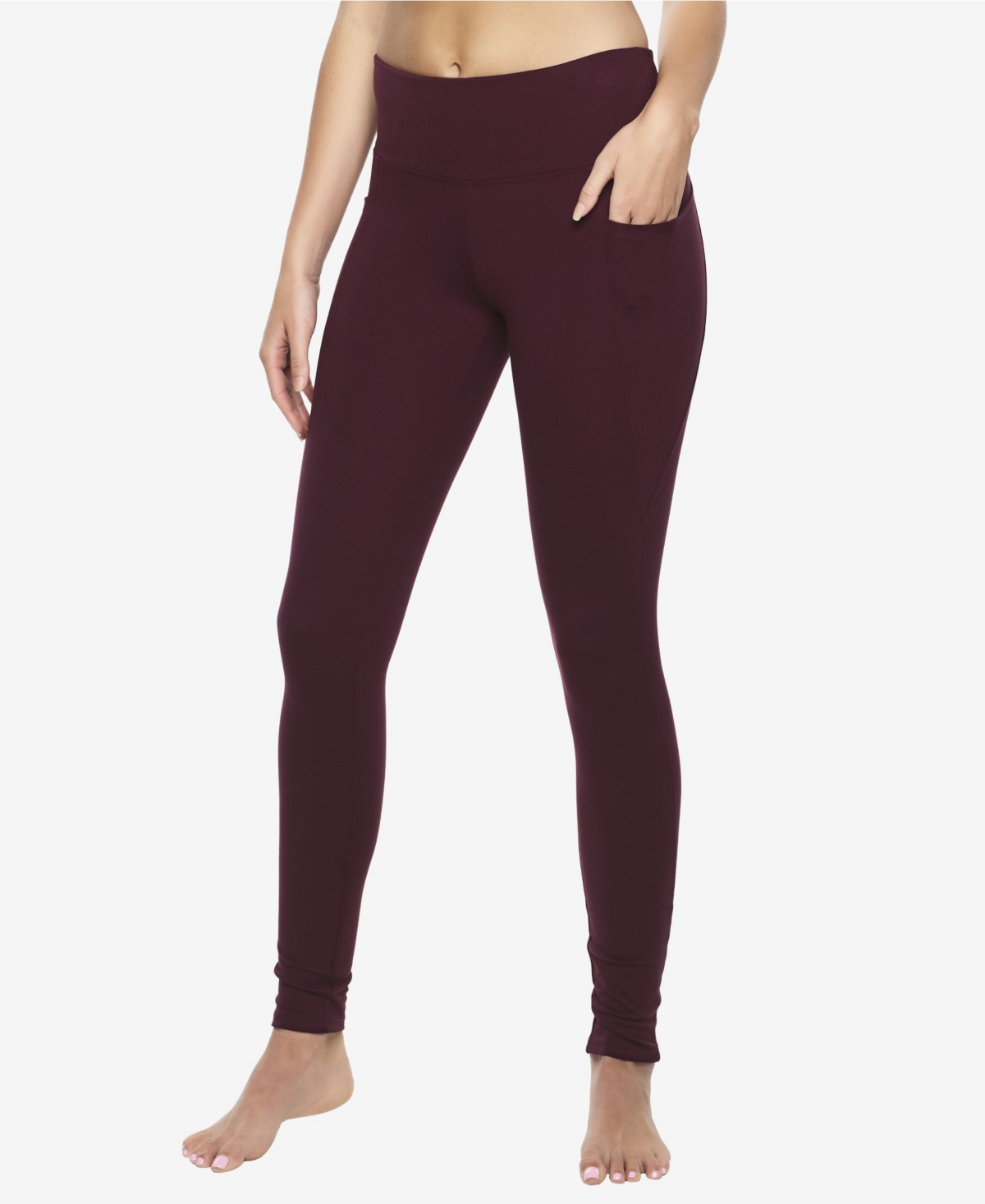 Essentials Soft Suede Mid-Rise Legging - Wine Tasting