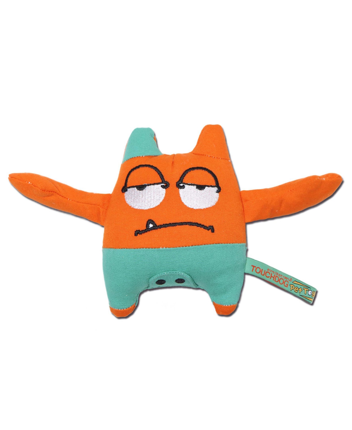 Cartoon Sleepy Monster Plush Dog Toy - Orange