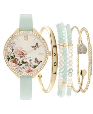Jessica Carlyle - Women's Mint Green Strap Watch 38mm
