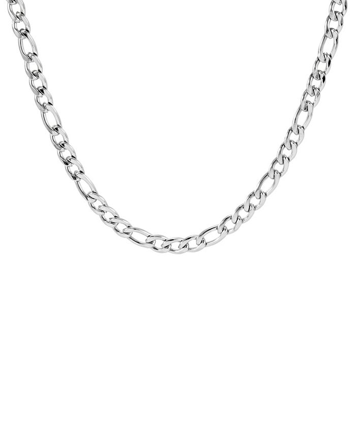 Eve's Jewelry Men's Silver Tone 6mm Stainless Steel Figaro Chain - Macy's