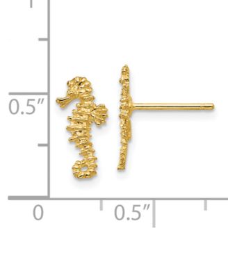 Seahorse Stud Earrings in 14k Gold