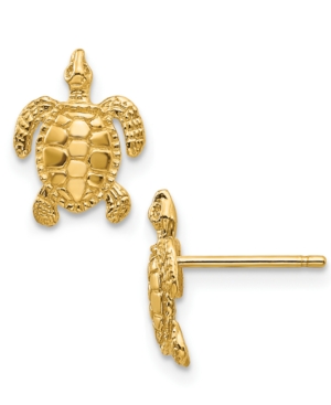 image of Sea Turtle Stud Earrings in 14k Gold