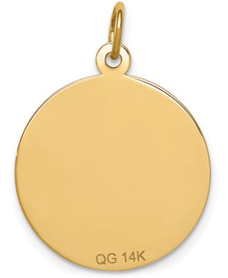 Medical Info Charm Pendant in 14k Gold
