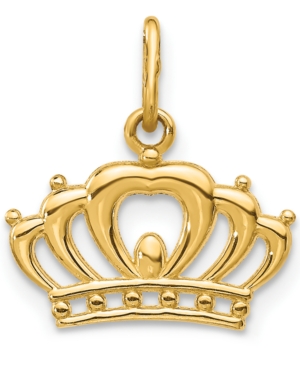 image of Emperor Crown Charm Pendant in 14k Gold