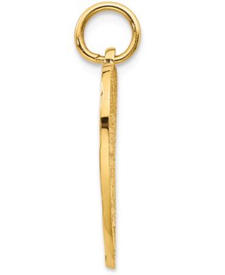 Sweet 16 Heart Charm Pendant in 14k Yellow Gold