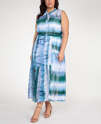 Black Tape Plus Size Tie-Dyed Maxi Dress - Macy's