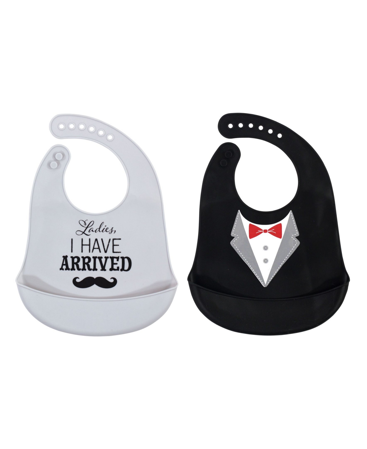 Hudson Baby Infant Boy Silicone Bibs 2pk, Little Mister Handsome, One Size