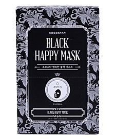 Black Happy Mask, Pack of 10