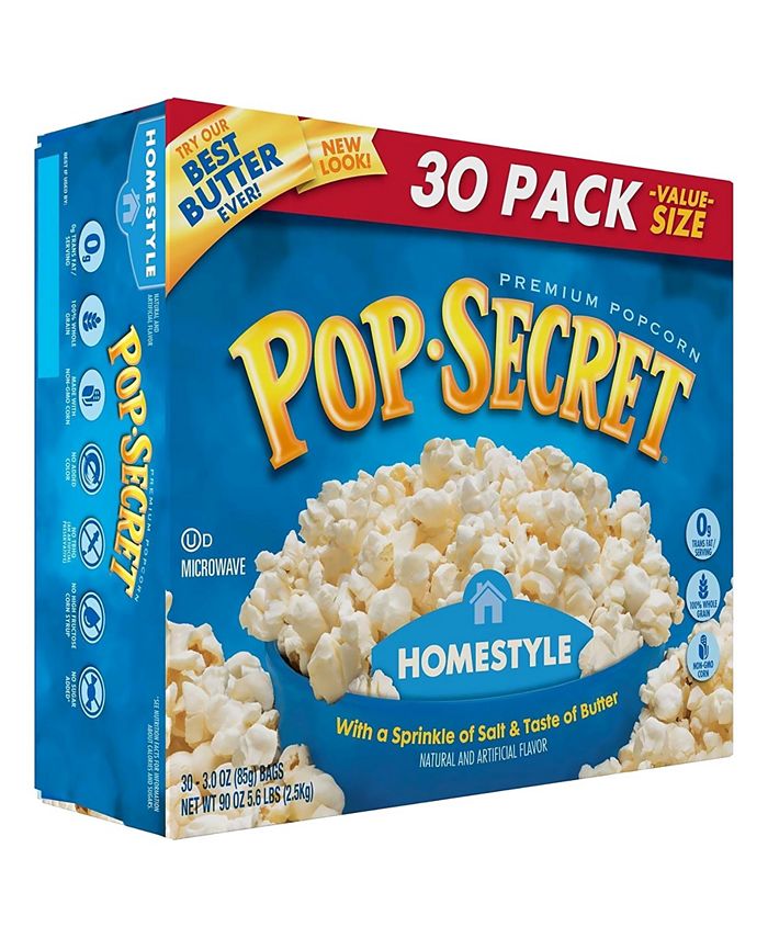 Pop Secret Premium Popcorn Homestyle, 3 oz, 30 Count Macy's