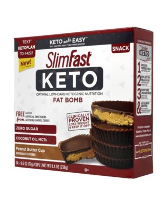 SlimFast Keto Fat Bomb Peanut Butter Cup, 0.6 Oz, 14 Count, 2 Pack ...