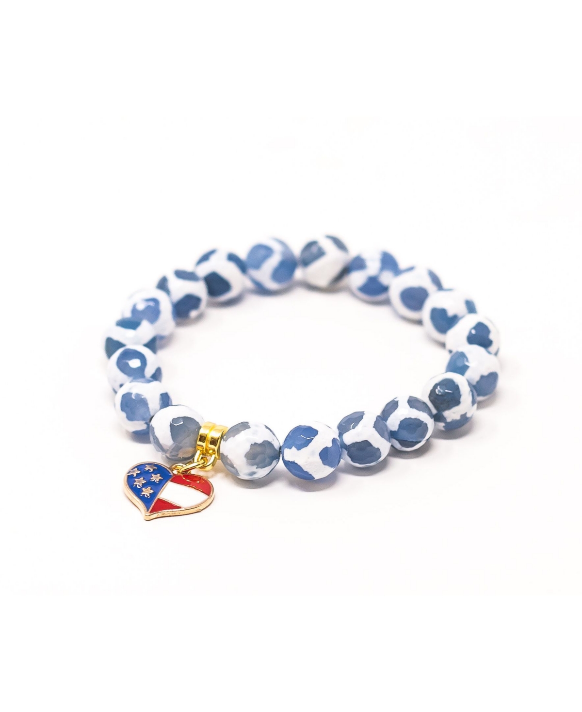 Tibetan Agate Stars and Stripes Star Give Back Collection Bracelet - Blue