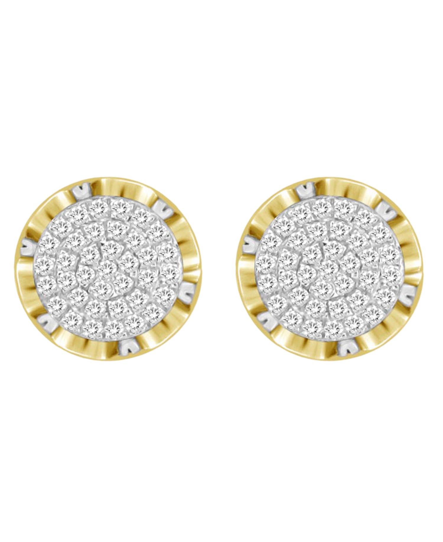 Men's Diamond (1/6 ct.t.w.) Earring Set in 10k Yellow Gold
