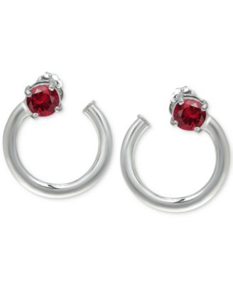 Cubic Zirconia Front & Back Hoop Earrings, Created for Macy's