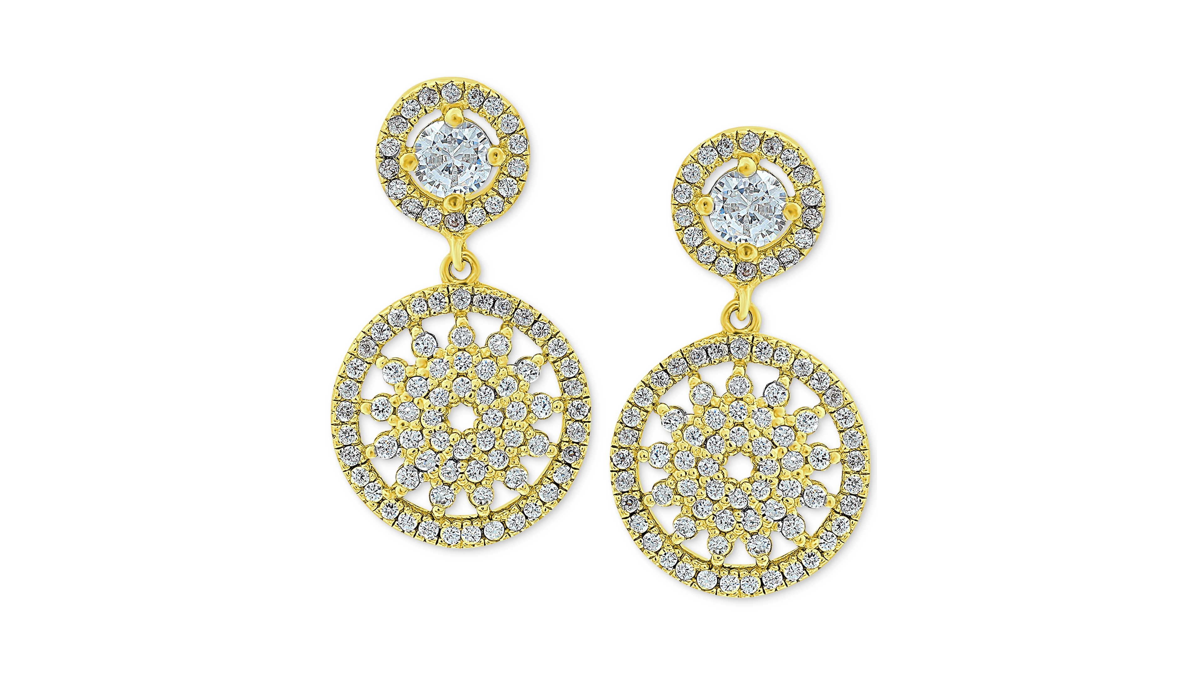 Giani Bernini Cubic Zirconia Medallion Drop Earrings, Created for Macy's