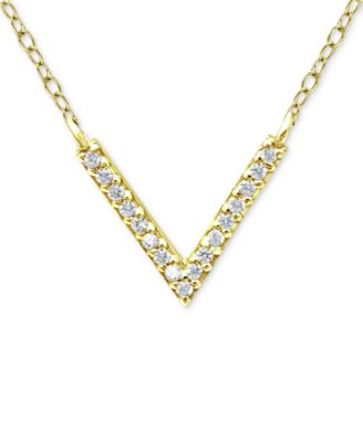 Cubic Zirconia Mini-Chevron 16" Pendant Necklace