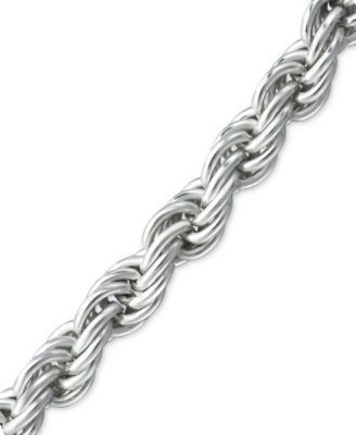 Bracciale Donna Argento Sterling 925 Con Catena Rope - Ipoallergenico, 18 Cm - Regalo In Elegante Confezione