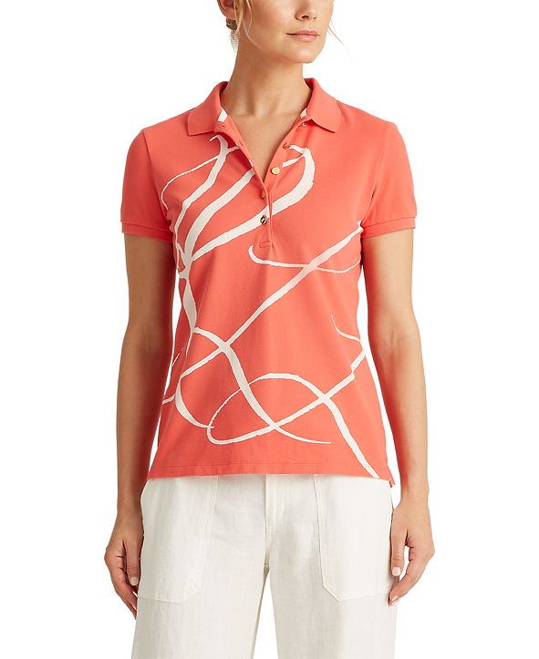 lauren ralph lauren monogram mesh polo