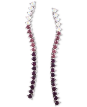 image of Guess Crystal Curved Linear Drop Earrings