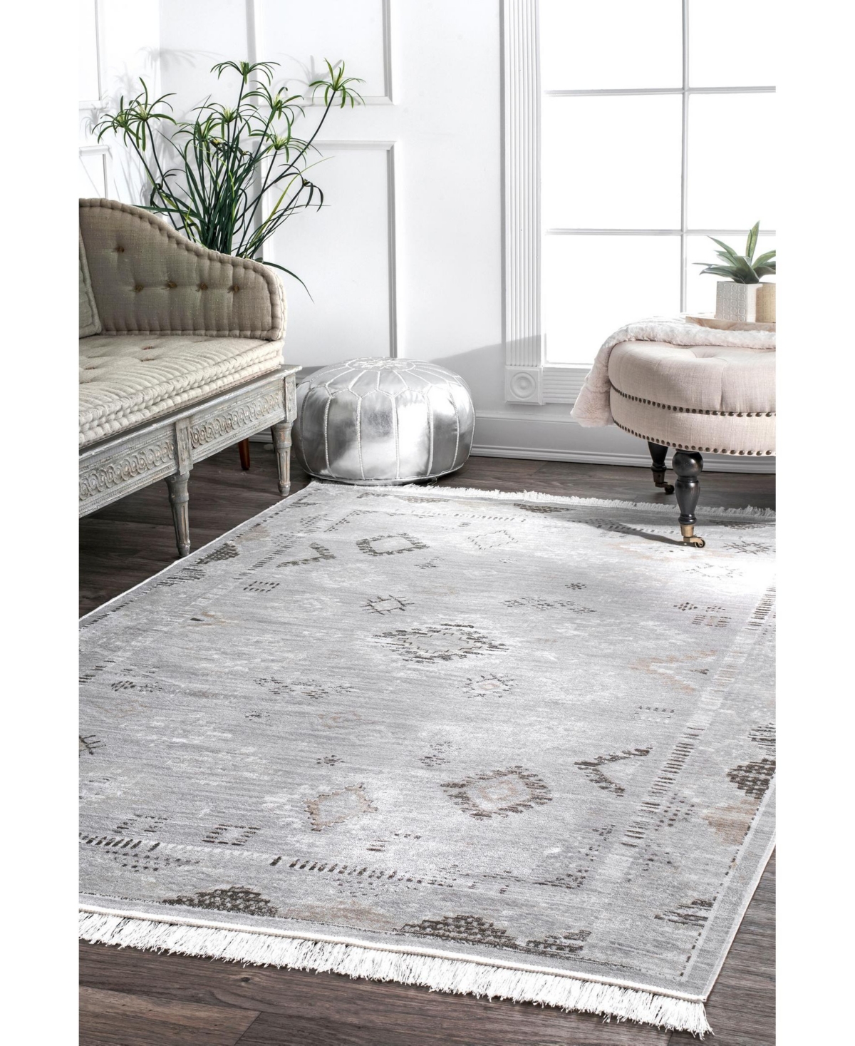nuLoom Maida DCRS01AArea Rug - Silver