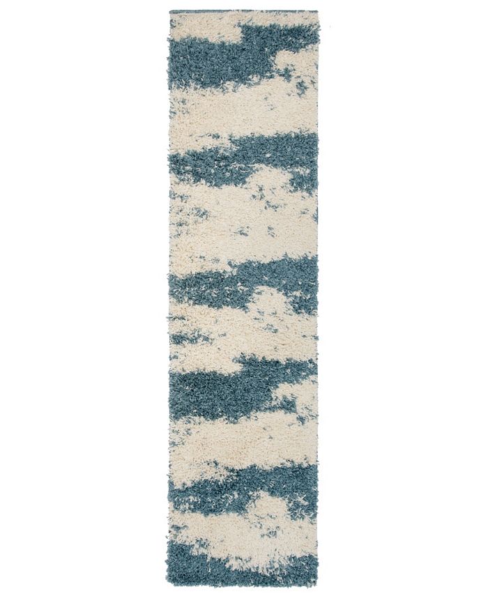 Main Street Rugs Hobart Shag 775 Blue 2' x 7' Runner Area Rug Macy's