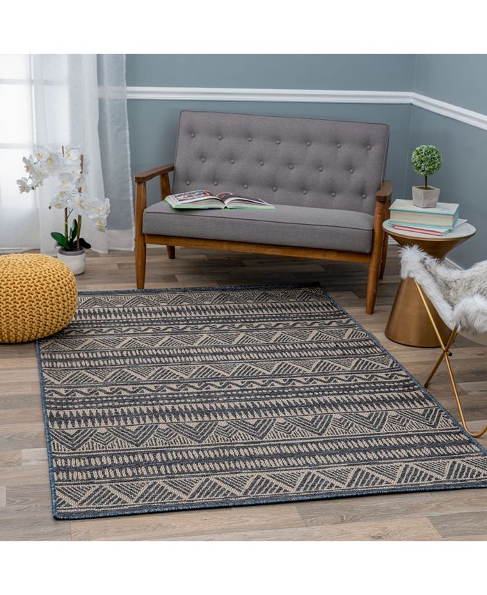 Main Street Rugs Nassau 404 Blue 5' x 7' Outdoor Area Rug Macy's