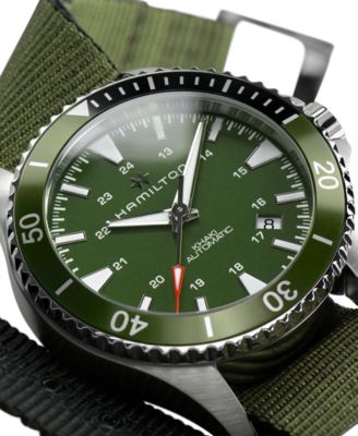 Unisex Swiss Automatic Scuba Green Nato Strap Watch 40mm