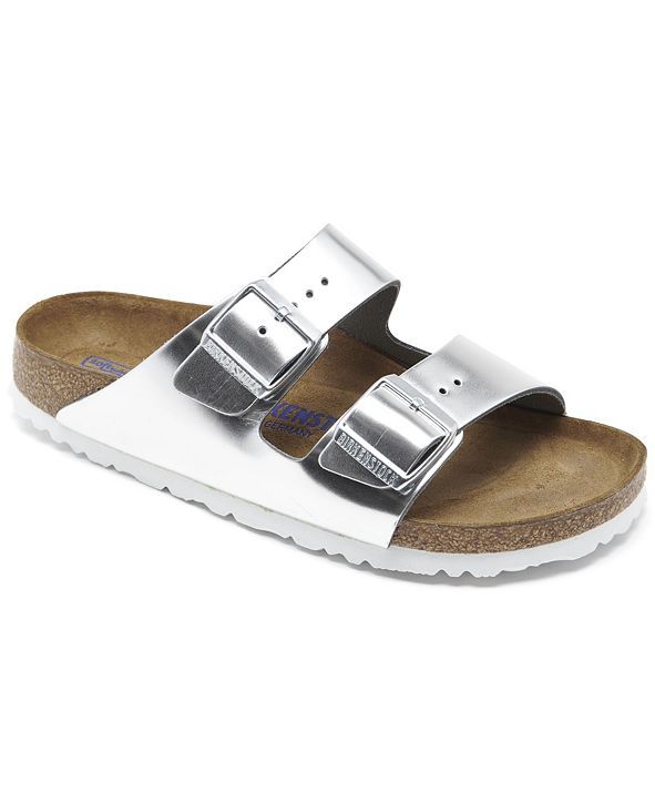 birkenstock arizona metallic leather sandals