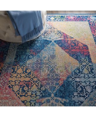 Ankara Global ANR04 Blue and Multi 4' x 6' Area Rug