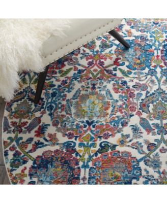 Nourison Home Ankara Global Anr06 Ivory Blue Rug In Multi