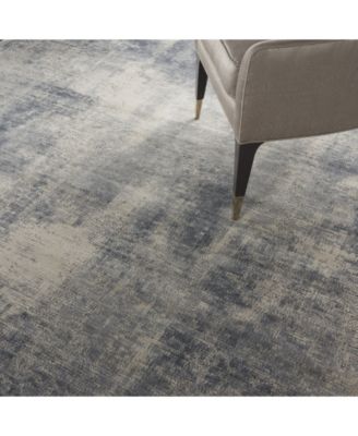 Rustic Textures RUS02 Blue and Ivory 7'10" x 10'6" Area Rug