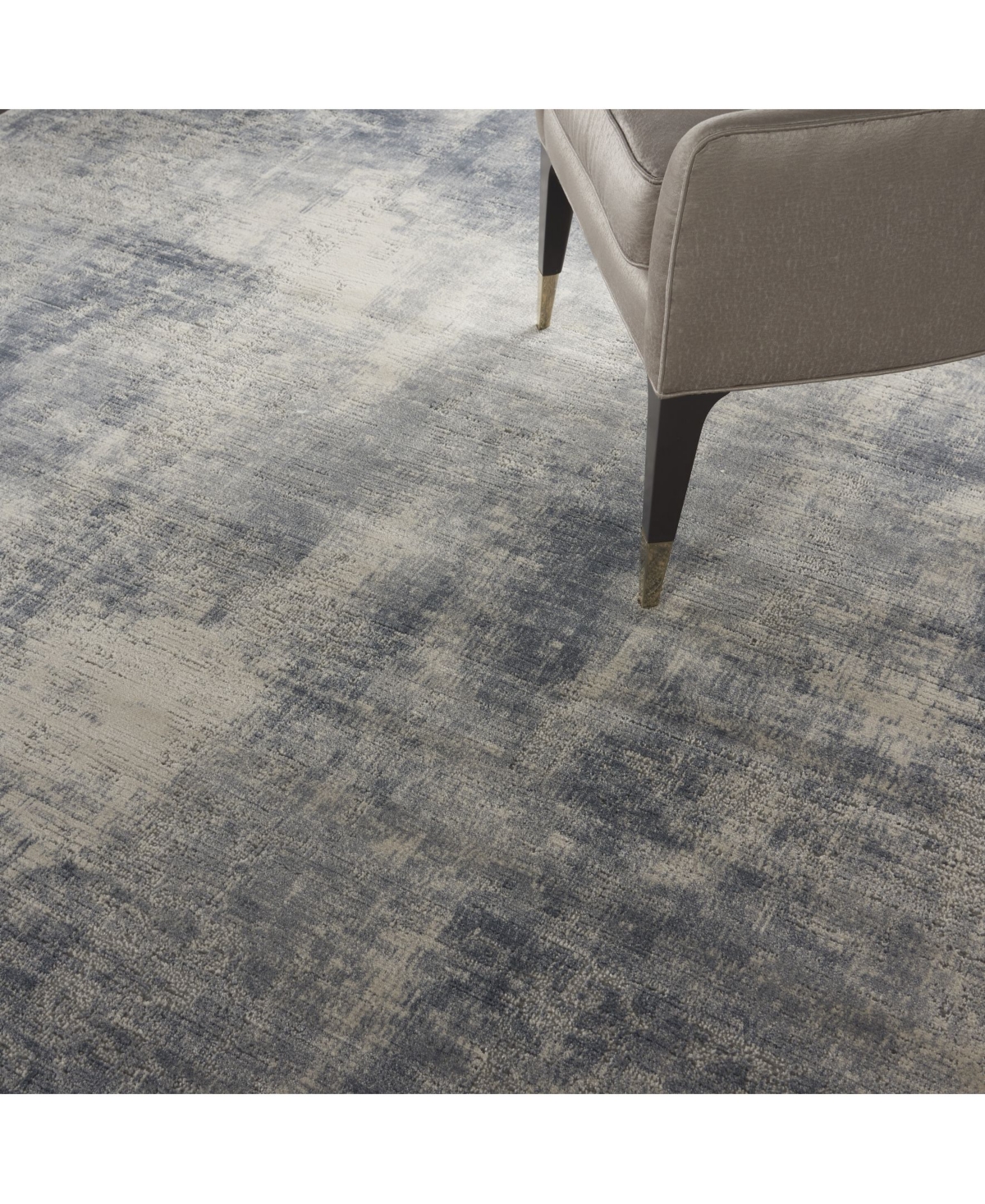 Nourison Home Rustic Textures RUS02and Ivory Area Rug - Blue/ivory