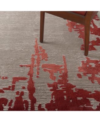 Symmetry SMM02 Beige and Red 7'9" x 9'9" Area Rug