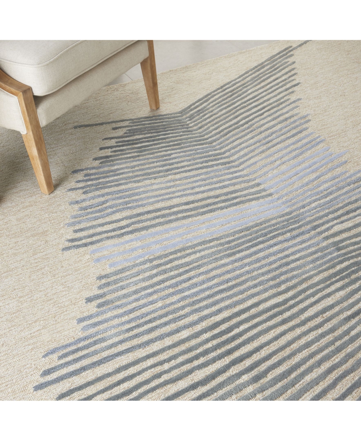 Nourison Home Symmetry SMM06 Ivory and Gray 8'6" x 11'6" Area Rug
