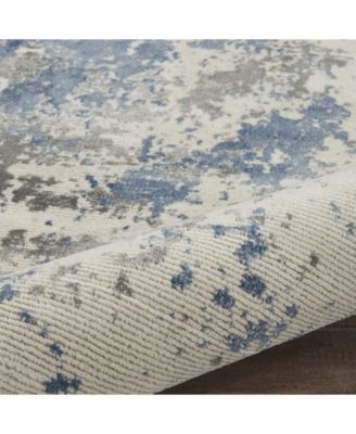 Rustic Textures RUS08 Gray and Blue Rug