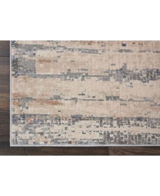Rustic Textures RUS04 Beige and Gray 7'10" x 10'6" Area Rug