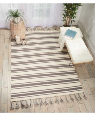 Rio Vista DST01 Ivory and Gray 5' x 7'6" Area Rug