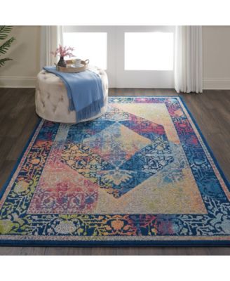 Ankara Global ANR04 Blue and Multi 4' x 6' Area Rug