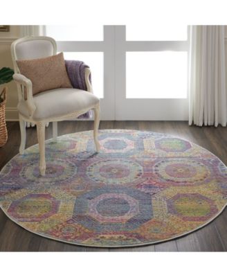 Ankara Global ANR05 Multi 6' Round Rug