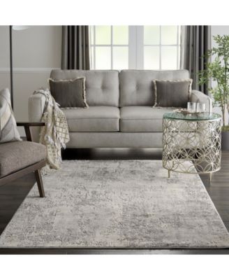 Rustic Textures RUS07 Gray and Beige 3'11" x 5'11" Area Rug