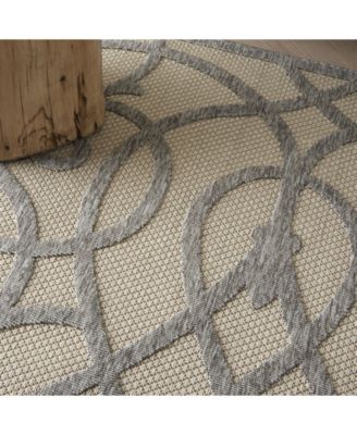 Cozumel CZM04 Cream and Gray 4' x 6' Outdoor Area Rug