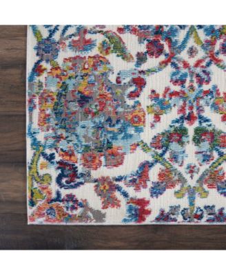 Ankara Global ANR06 Ivory and Blue Rug