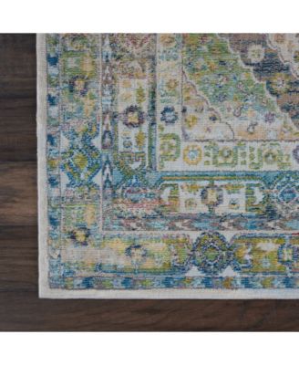 Ankara Global ANR07 Blue and Green 4' x 6' Area Rug