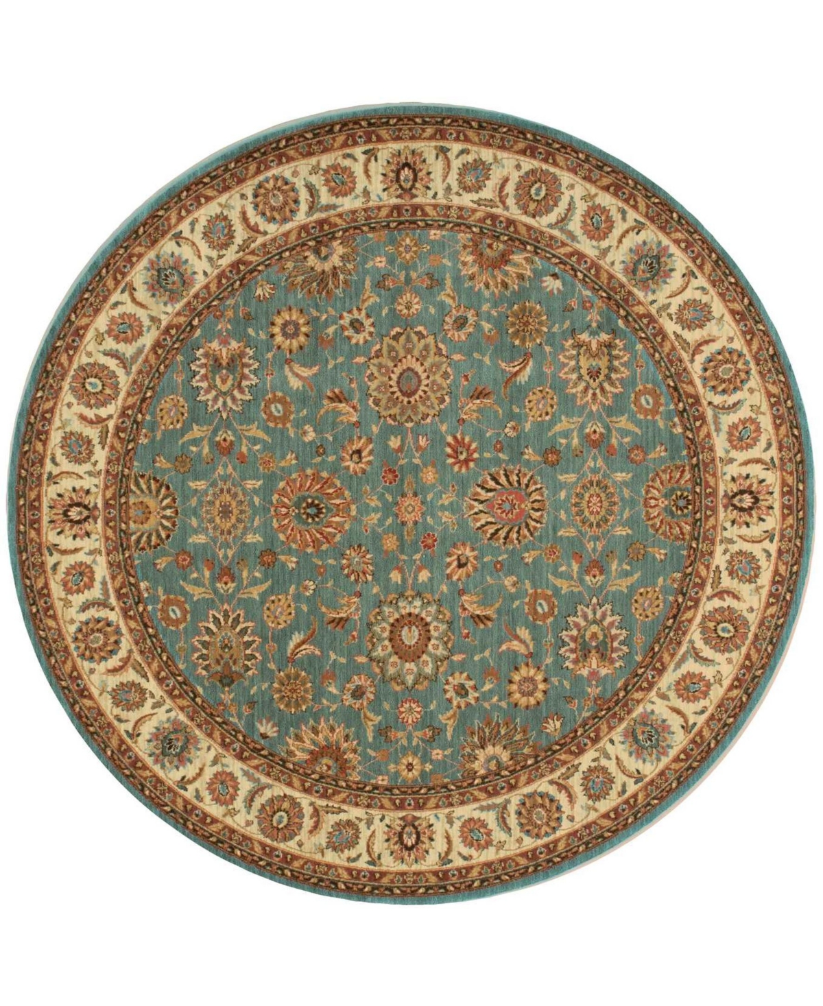 Nourison Home Living Treasures LI05 Aqua 5'10in Round Rug - Aqua