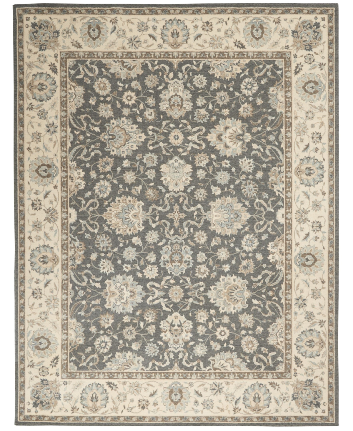 Nourison Home Living Treasures Li16 Gray And Ivory 8'3" X 11'3" Area Rug In Gray,ivory